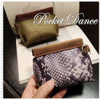 Green Leather Squeeze Coin Purse: Handmade Flex Frame Change Pouch
