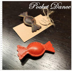 Leather Candy Hair Clip: Handmade Bonbon Barrette, Colorful Hair Accessories