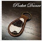 Handmade Leather Cow Print Keyring, Charm Organizer