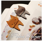 Handmade Leather Cat Bookmark, Corner Page Keeper