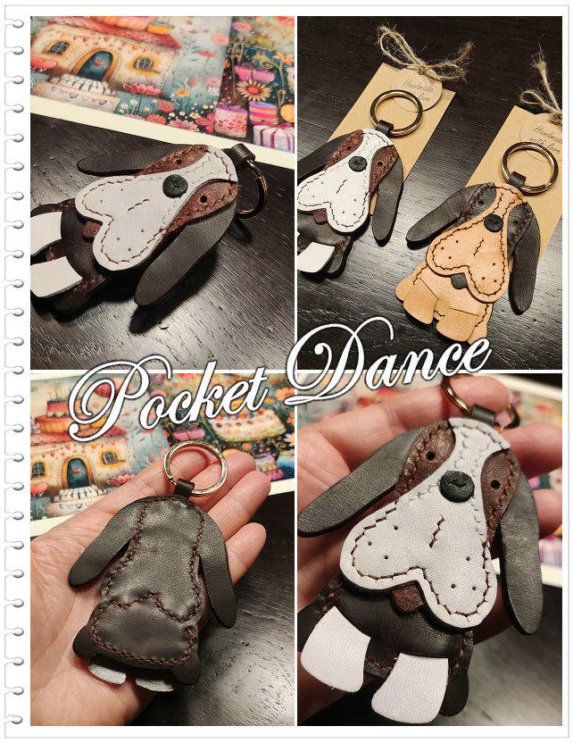 Leather Poodle Keychain: Handmade Dog Purse Charm