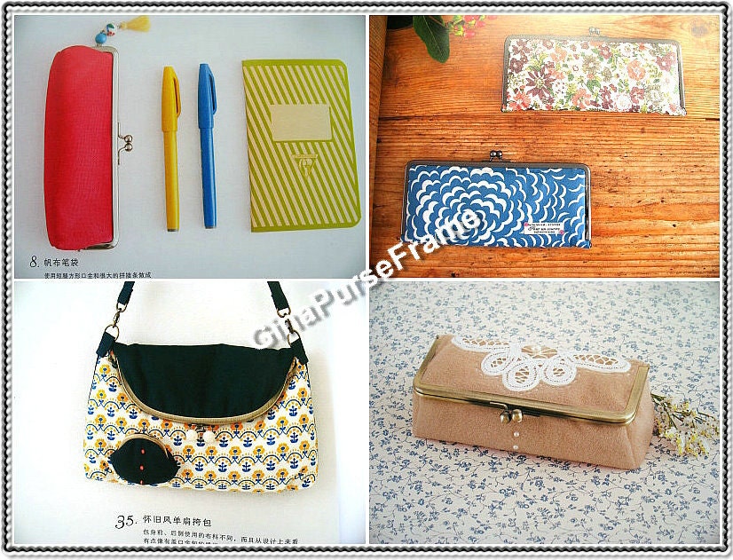 Tutorial Book (Variety of frame purse)  35themes metal frame purses With 1:1scale  patterns