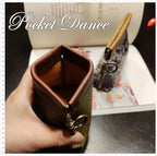 Green Leather Squeeze Coin Purse: Handmade Flex Frame Change Pouch