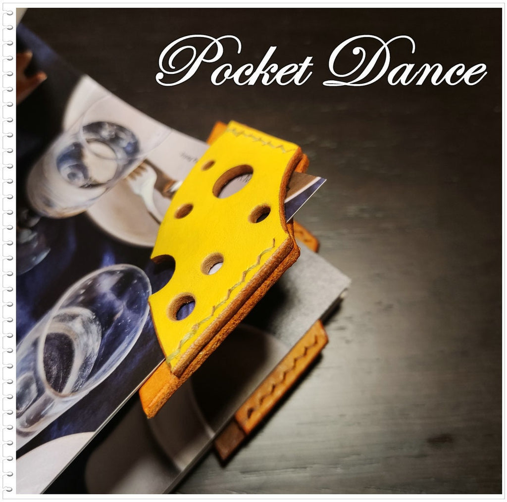 Handmade Leather Cheese Corner Bookmark: Booklover Gift