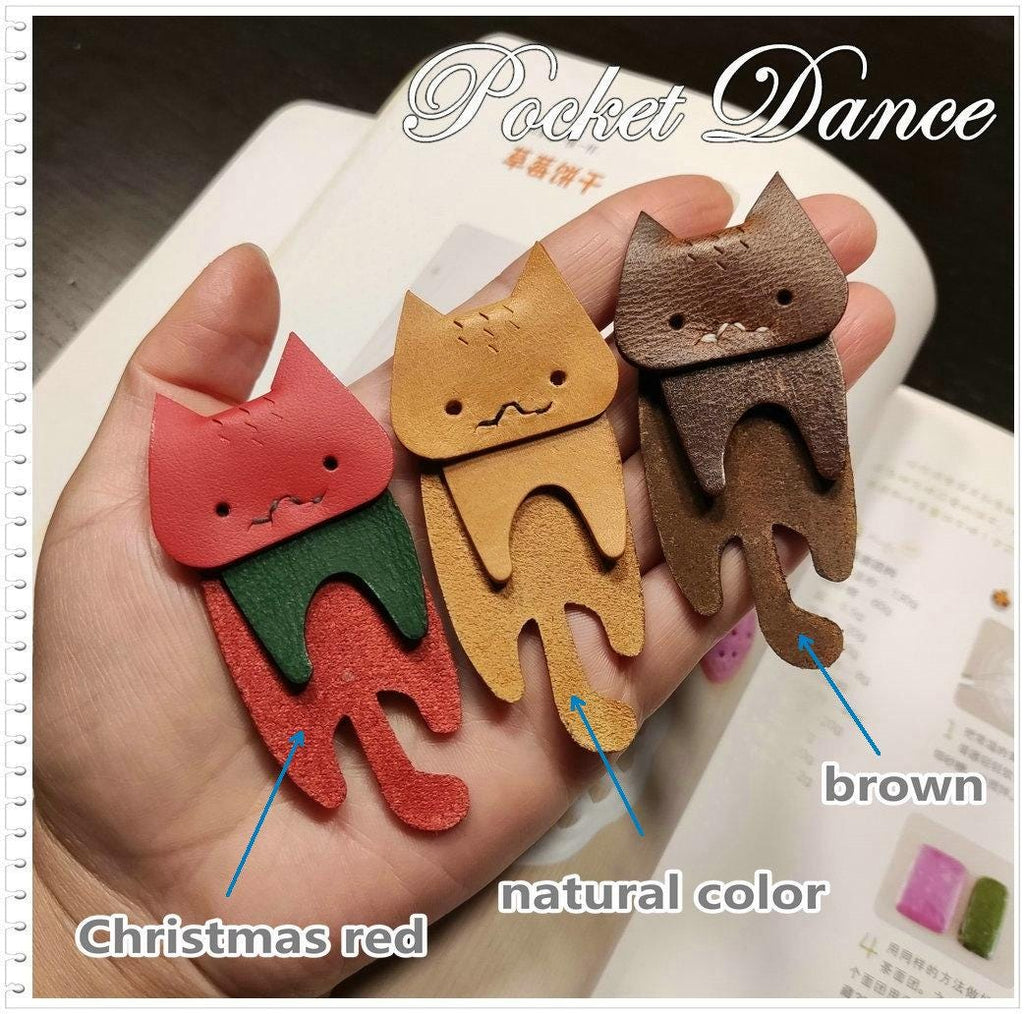 Handmade Leather Cat Bookmark kitty bookmarks Cute gifts for Kids Children Student Booklover Reader Graduation Cat lovers Bookworms