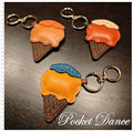 Leather Ice Cream Keychain: Handmade Bag Charm