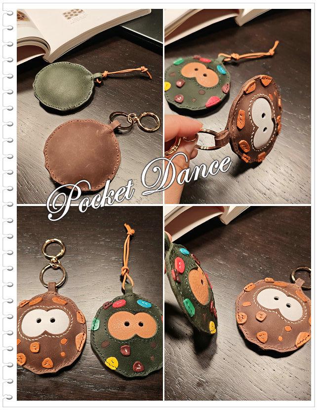 Handmade Leather Chocolate Cookie Keychain, Cute Bag Charm