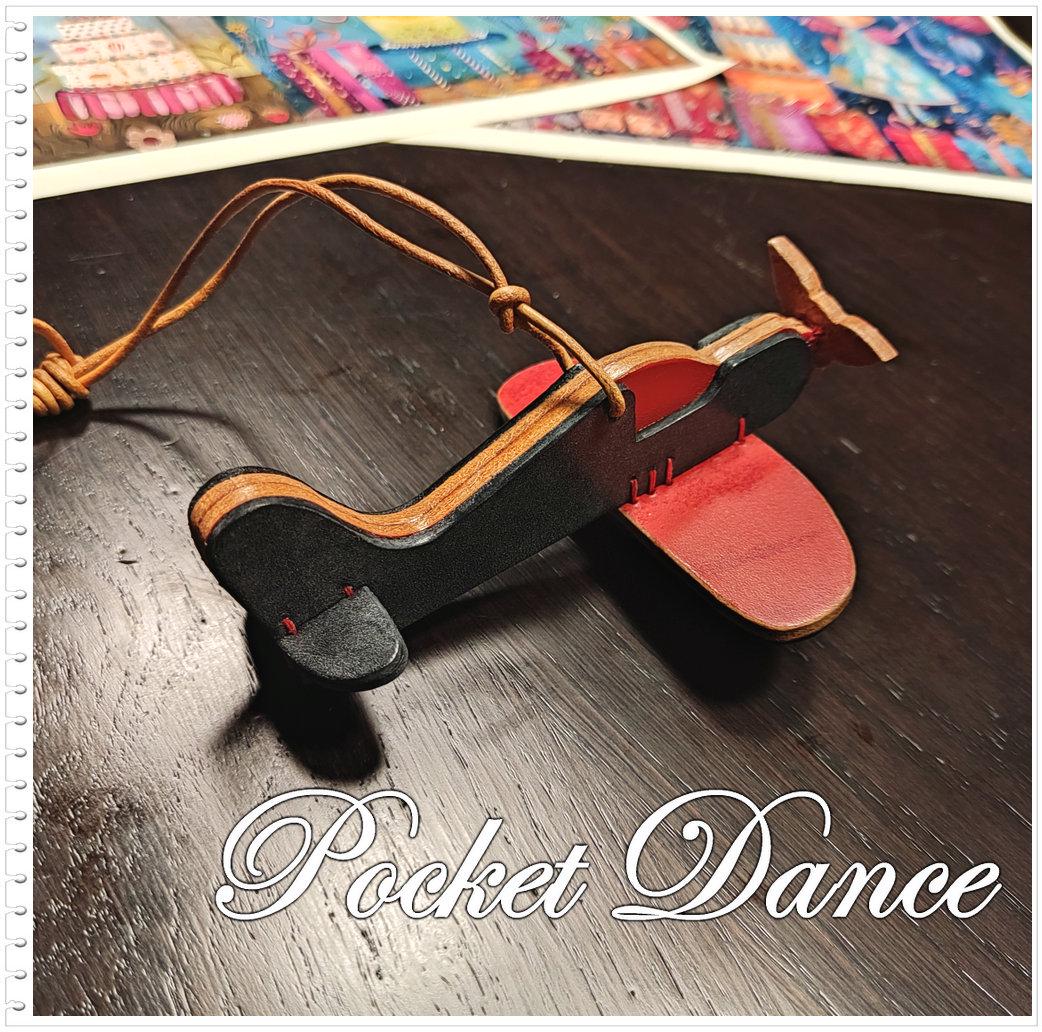 Handmade Leather Airplane Toy: Unique Red Aircraft Gift