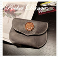 Handmade Gray Leather Coin Purse: Panda Card Wallet