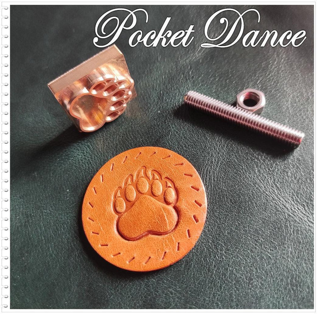 Bear Paw Brass Stamp Tool for Leather and Wood Embossing
