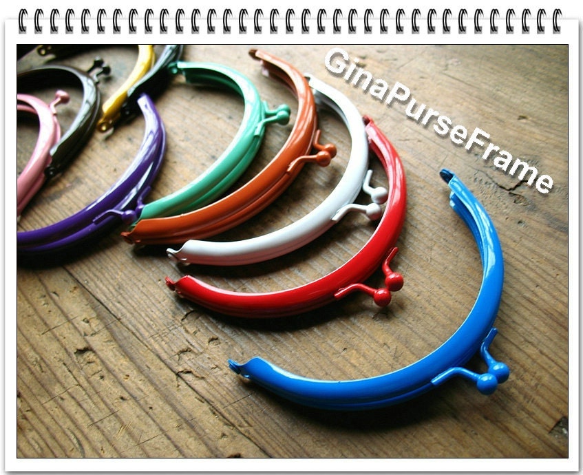 10pieces-10.5cm(4 inch) rainbow colors baking-varnish half circle metal bag purse frame (10colors)