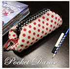 Handmade red dots girl Coin purse, pencil pouch, metal frame wallet clutch, zipper handmade purse bag by fabrics