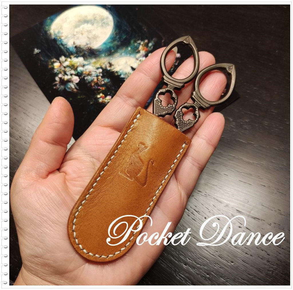 Cat Leather Scissor Sheath: Handmade Thread Cutter Protector