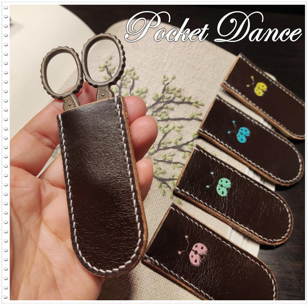 Ladybug Leather Scissor Sheath: Handmade Snips Protector