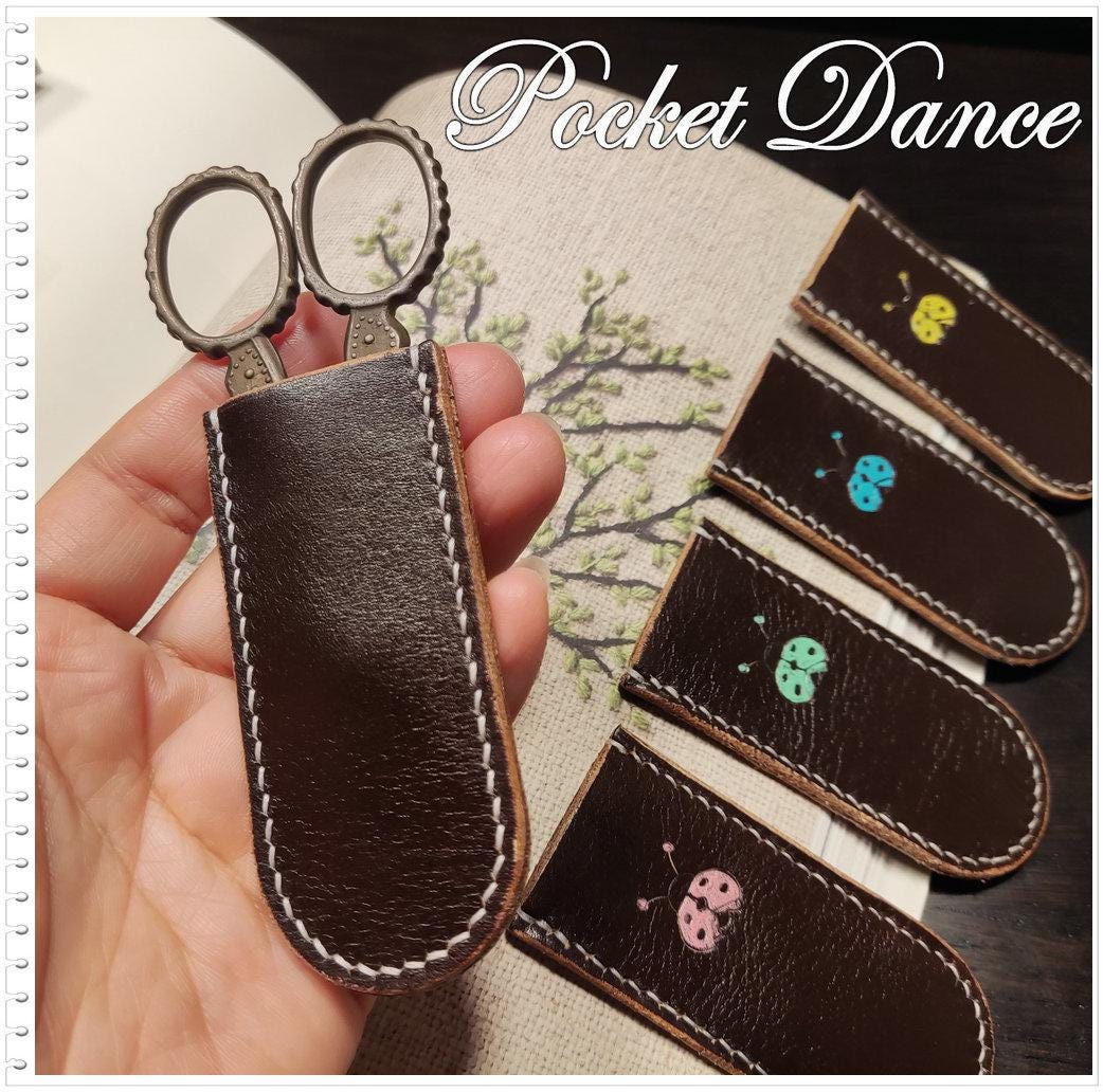 Ladybug Leather Scissor Sheath: Handmade Snips Protector