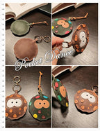 Handmade Chocolate Cookie Leather Bag Charm, Cookie Keychain for Purse Handbag Food Biscuit Charm Cute Gift