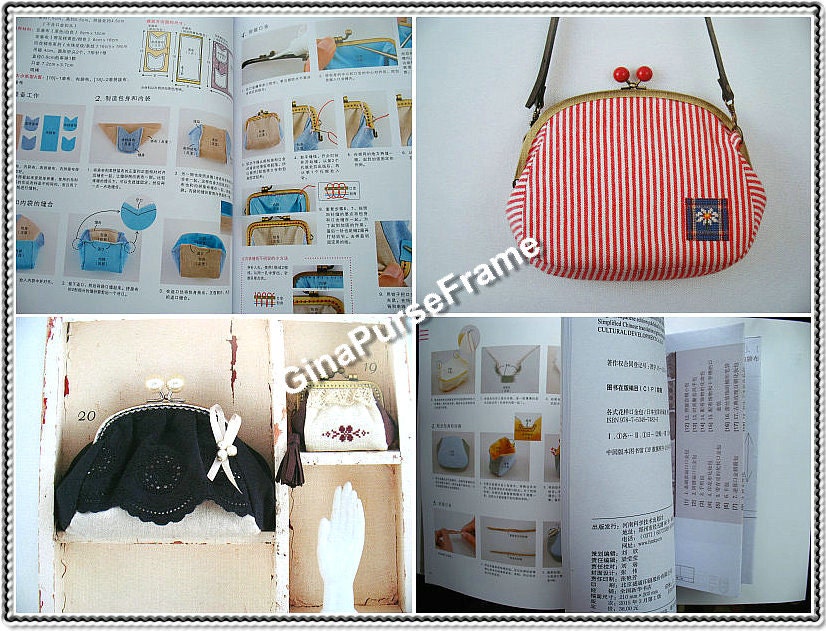 Tutorial Book (Variety of frame purse)  35themes metal frame purses With 1:1scale  patterns