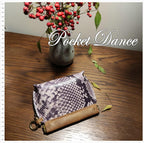 Handmade Leather Squeeze Coin Purse: Snake Pattern Flex Frame