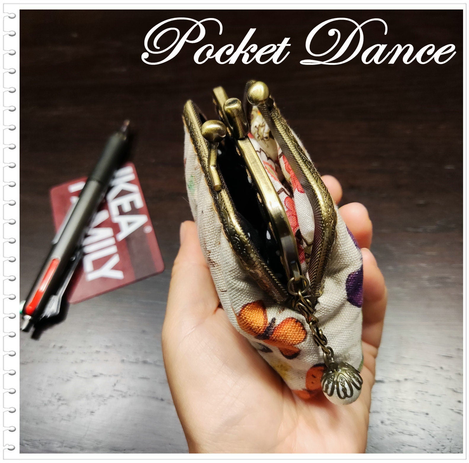 Handmade Butterfly Coin Purse: Kiss Lock Clutch Wallet