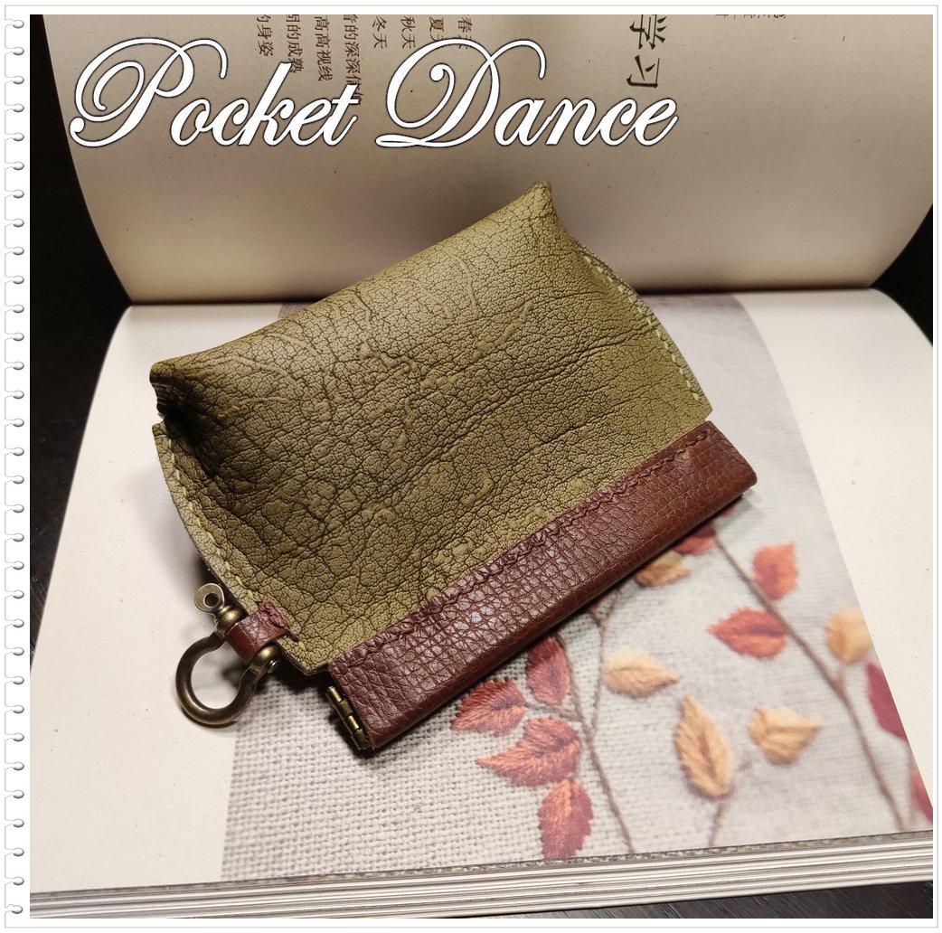 Green Leather Squeeze Coin Purse: Handmade Flex Frame Change Pouch