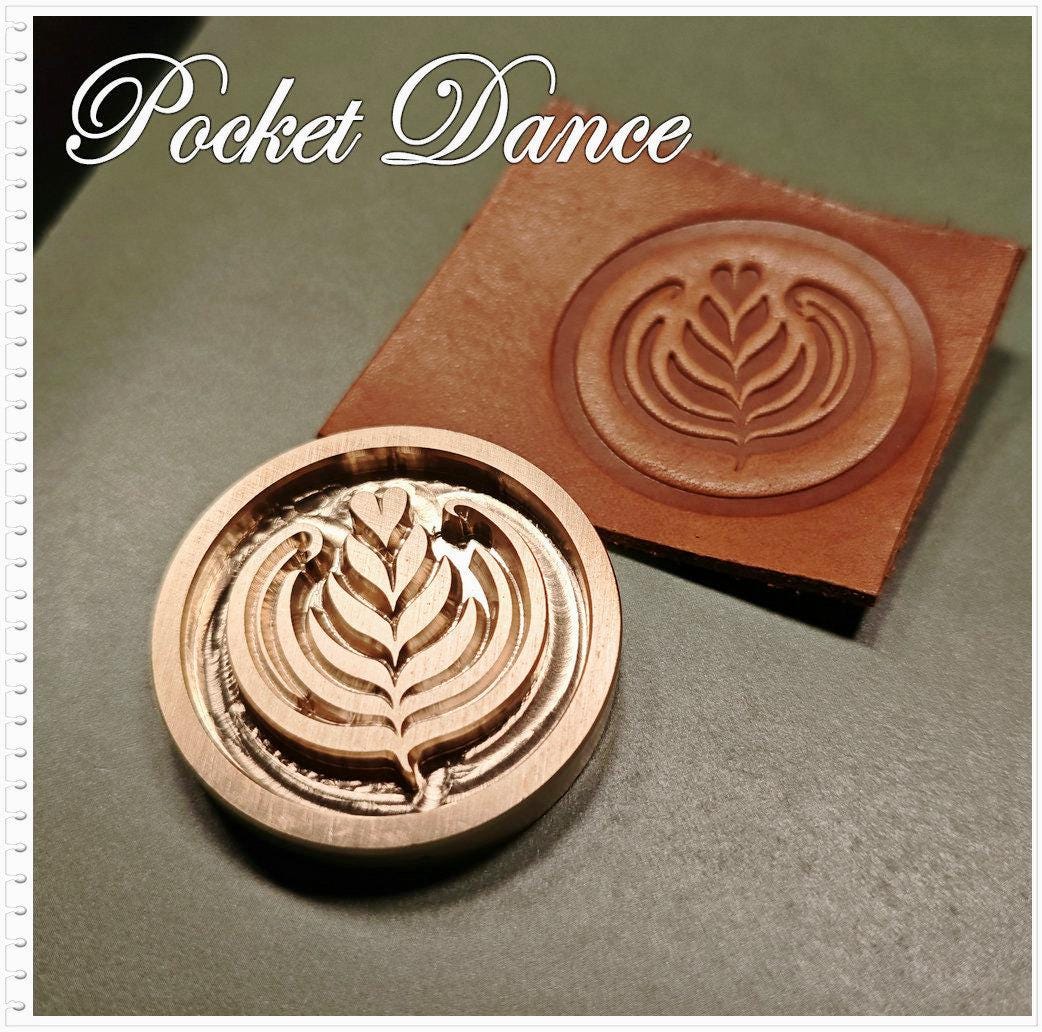 Coffee Latte Art Brass Stamp: Leather & Wood Embossing Tool