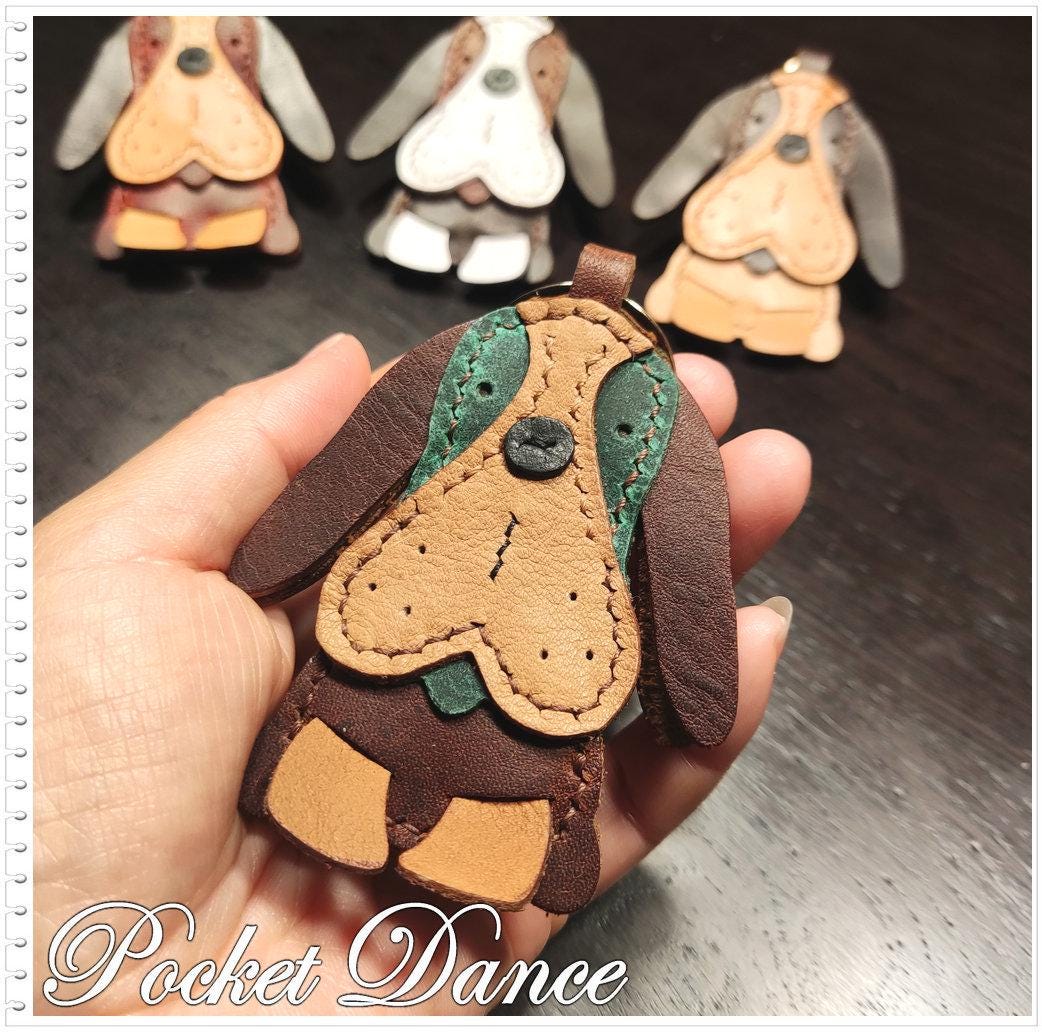 Leather Poodle Keychain: Handmade Dog Purse Charm