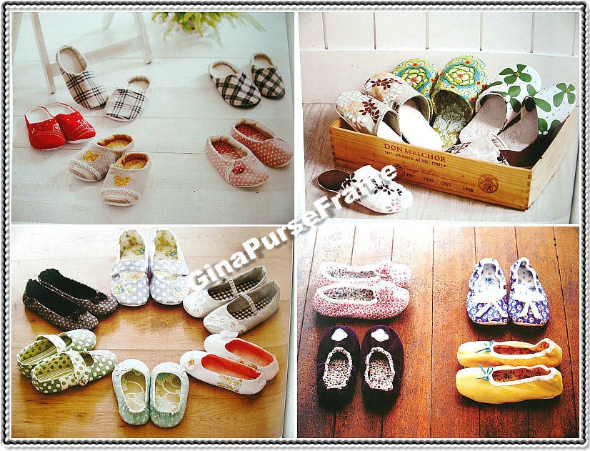 Handmade Fabric House Shoes Tutorial Book: 30 Types of Slippers