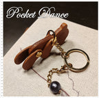 Handmade Leather Teddy Bear Keychain: Movable Limbs Charm