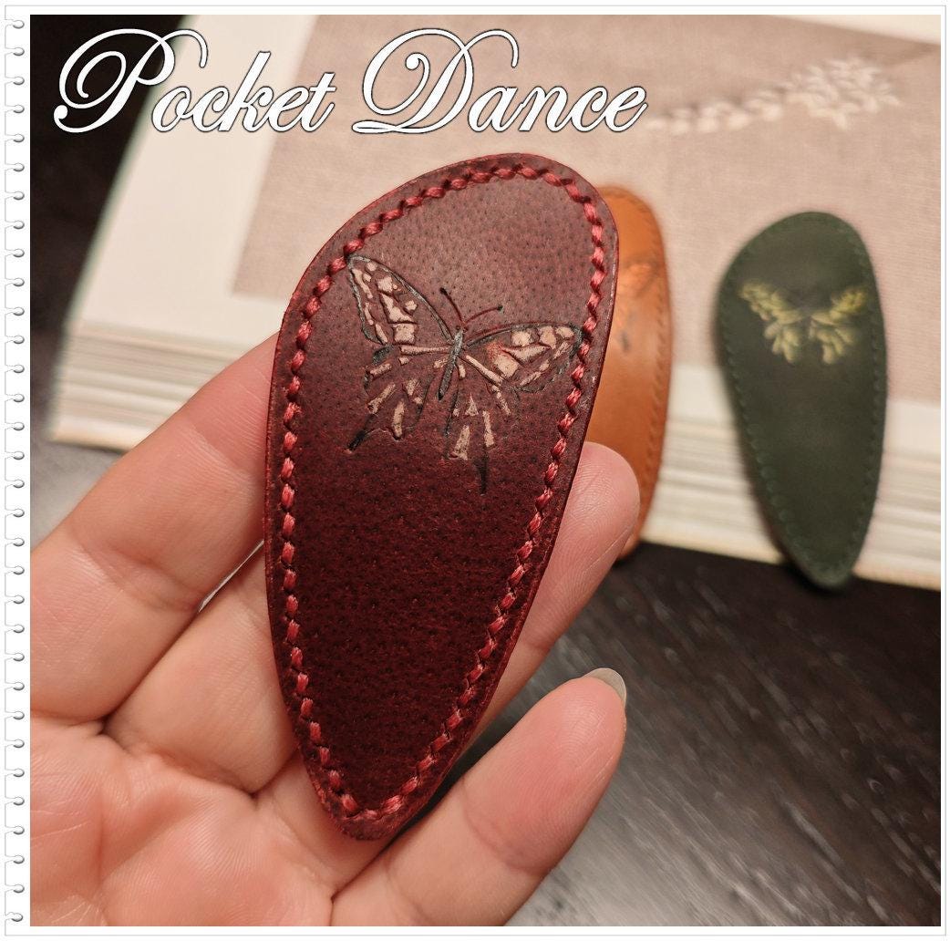 Handmade Butterfly Leather Hair Barrette: Large Hair Clip