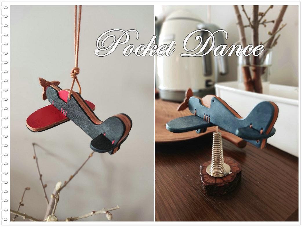 Handmade Leather Airplane Toy: Unique Red Aircraft Gift