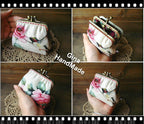Handmade Hummingbird Kiss Lock Coin Purse: Card Wallet Lipstick Pouch