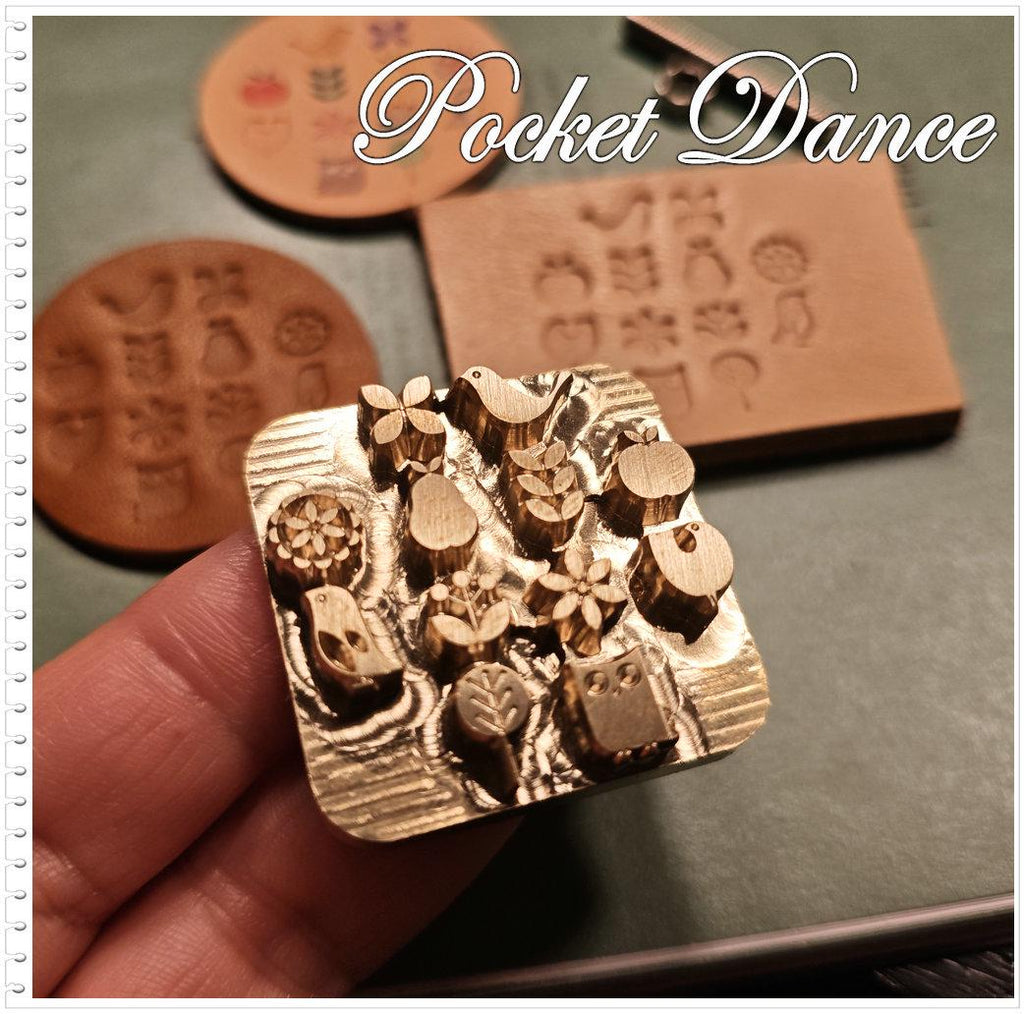 Cuteness Symbol Brass Stamp: Leather & Wood Emboss (Bird, Flower, Tree, Owl, Apple, Pear Symbol 3.5cm size)