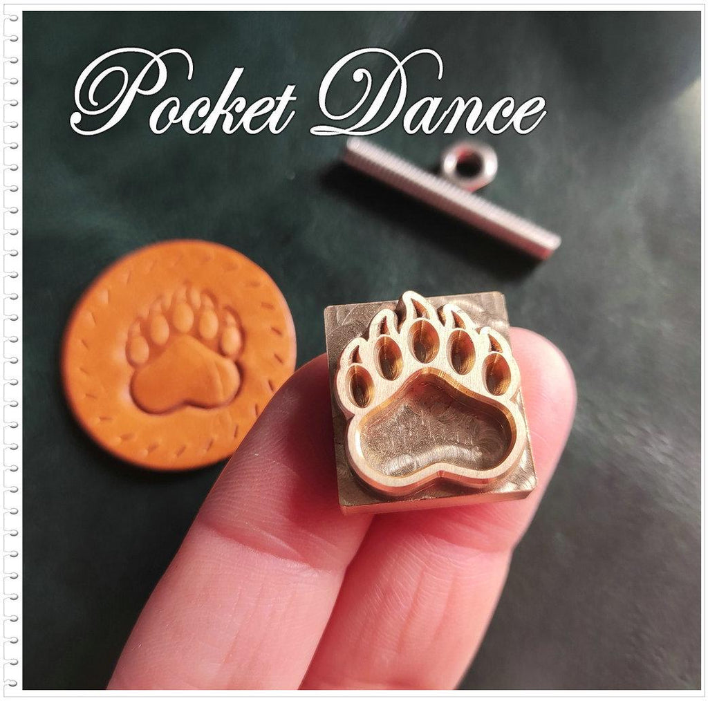 Bear Paw Brass Stamp: Leather & Wood Embossing Tool