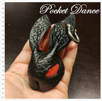 Handmade Leather Rabbit Keychain: Black Bunny Keyring with Red Stone Eyes