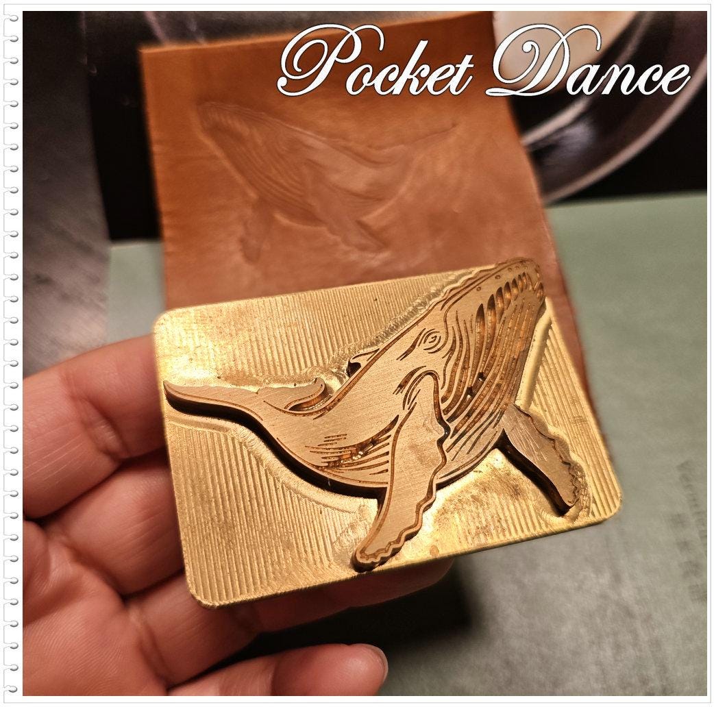 Big Whale Brass Stamp: Leather & Wood Emboss, Branding Logo and Hot Foil Iron Seal