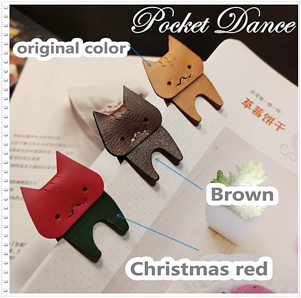 Handmade Leather Cat Bookmark, Corner Page Keeper