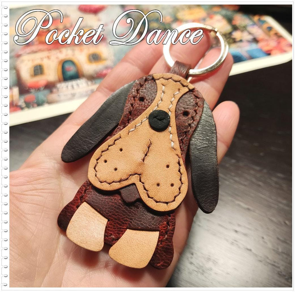 Leather Poodle Keychain: Handmade Dog Purse Charm