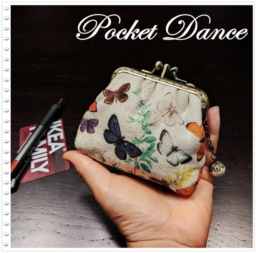 Handmade Butterfly Coin Purse: Kiss Lock Clutch Wallet