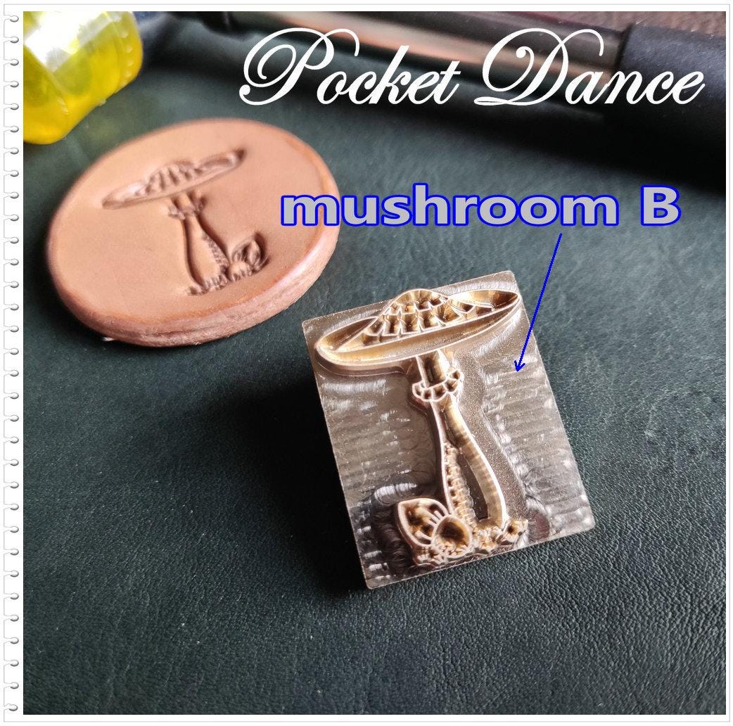 Mushroom Brass Stamp Tool for Leather and Wood Embossing