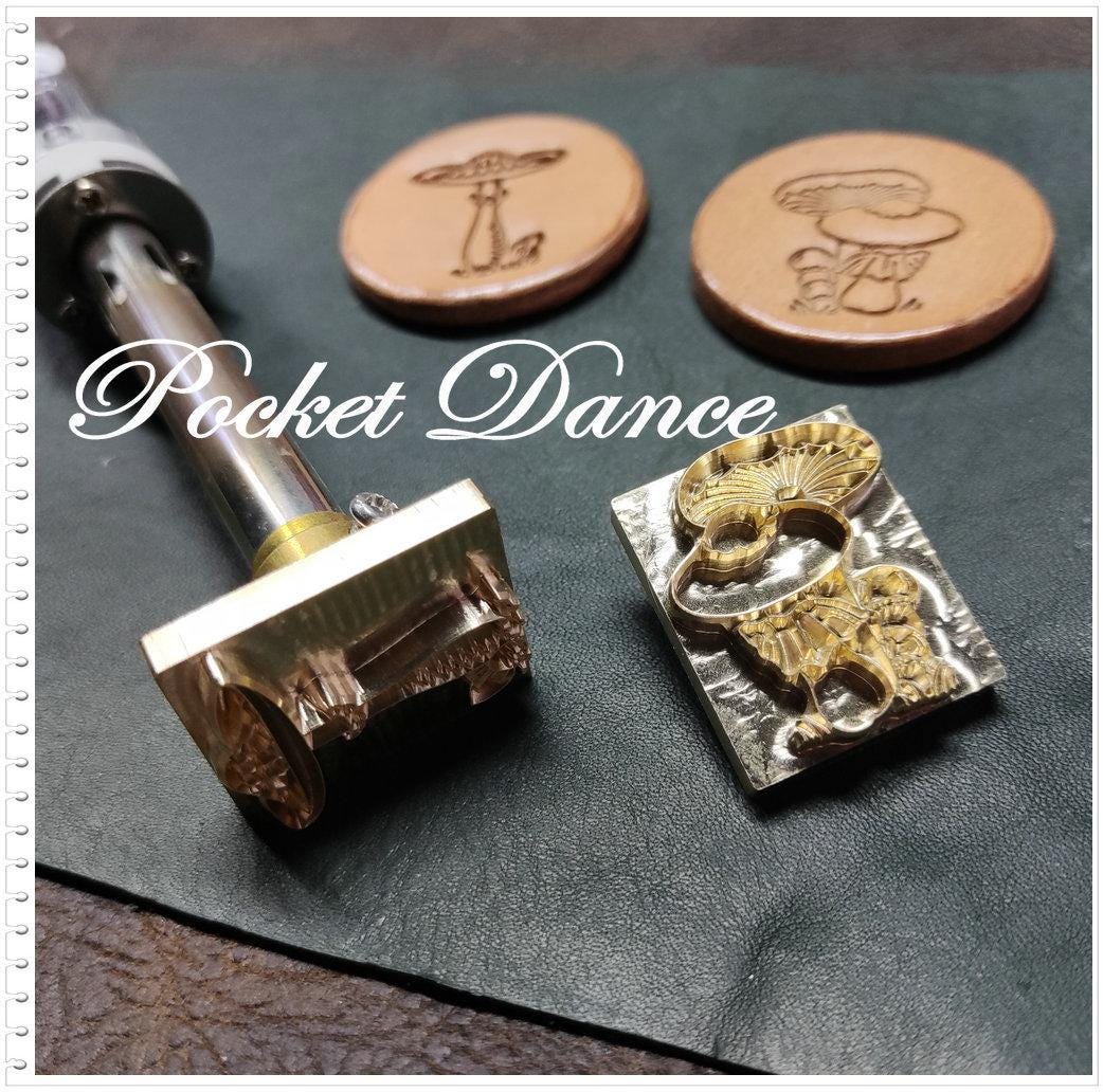 Mushroom Brass Stamp Tool for Leather and Wood Embossing