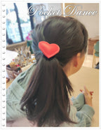 Handmade Leather Hair Barrette Red Heart Love Cute Hairclip, Leather Hair Accessories, Pin Brooch Hair Styling For Daughter Woman Girl Gift