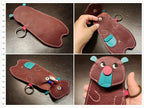 Handmade Leather Bear Coin Purse: Kids Pencil Case, Small Wallet