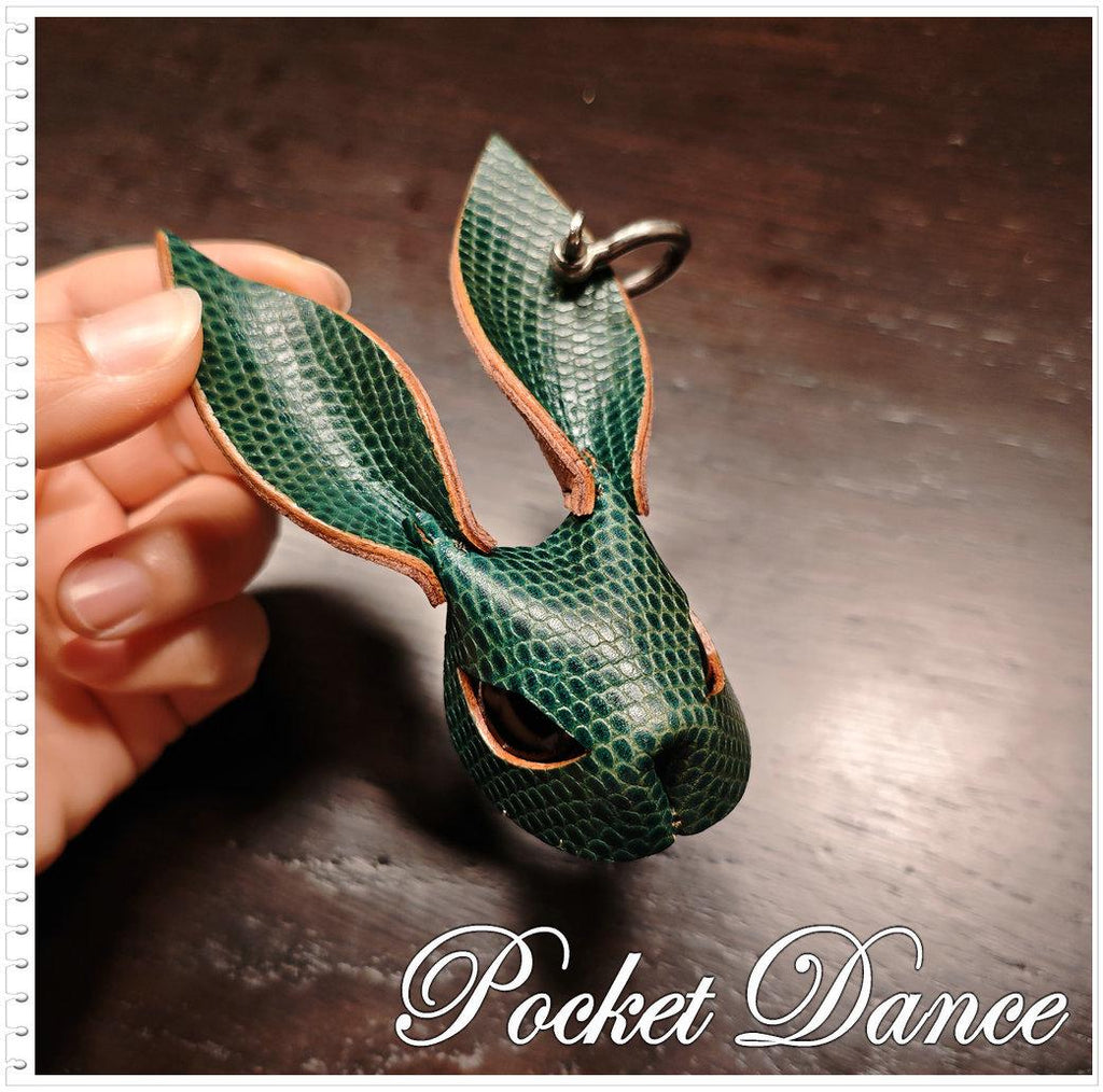 Handmade Leather Rabbit Keychain or Brooch: Animal Jewelry Gift