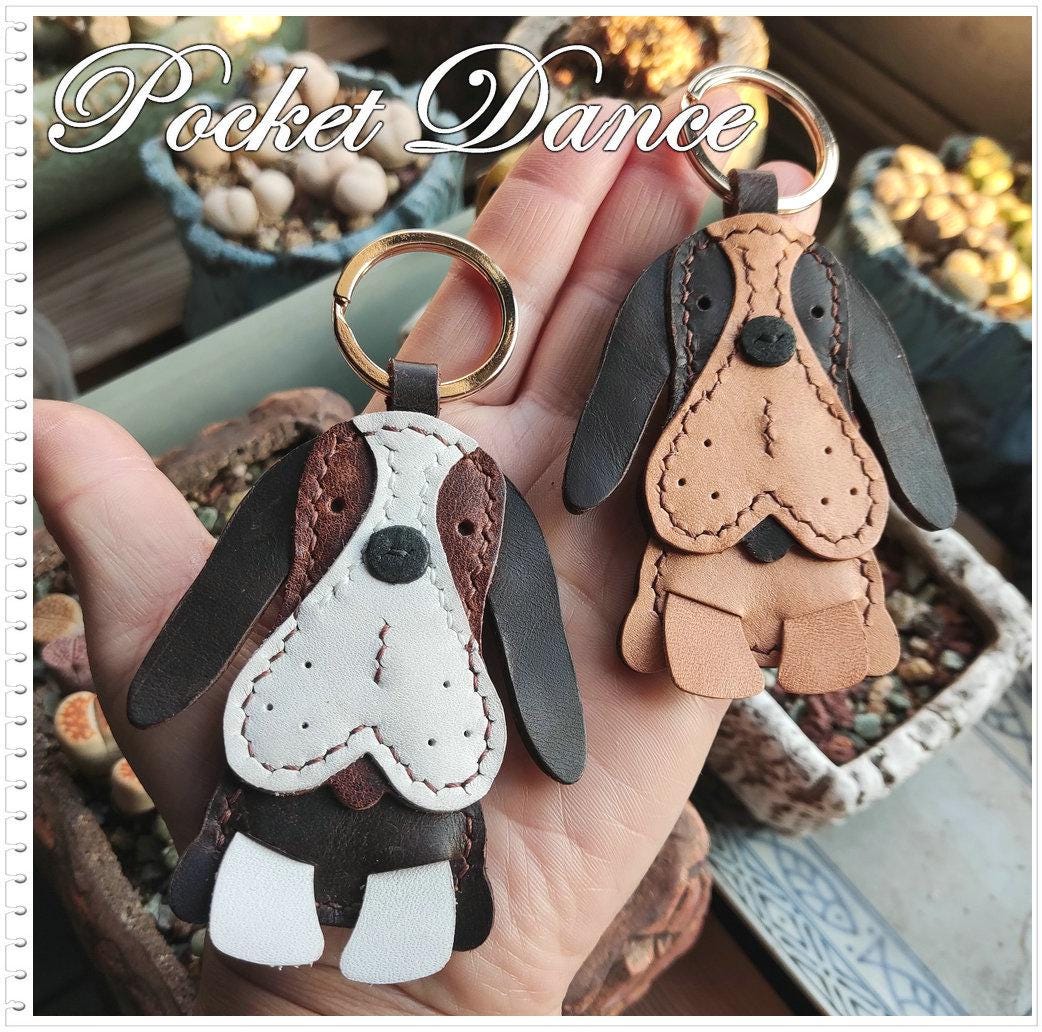 Leather Poodle Keychain: Handmade Dog Purse Charm
