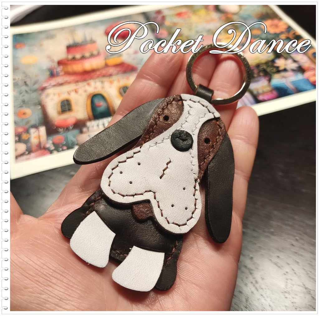 Leather Poodle Keychain: Handmade Dog Purse Charm