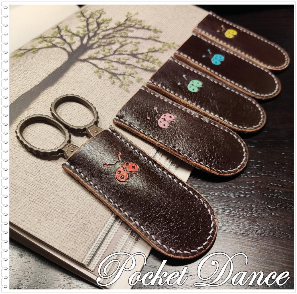Ladybug Leather Scissor Sheath: Handmade Snips Protector