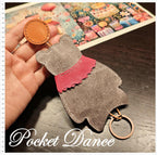 Handmade Leather Bear Key Pouch: Gray Car Key Case, Keychain