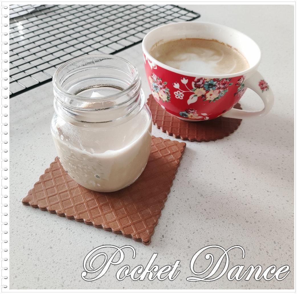 Handmade Leather Stroopwafel Coaster: Coffee Lover Gift