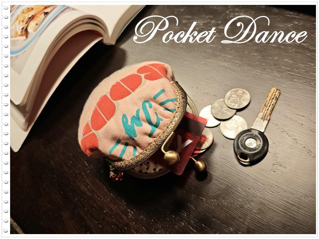 Handmade Pink Kisslock Coin Purse & Pouch, Small Bag for Cash Coin Card Ticket Organizer, Unique gift for her