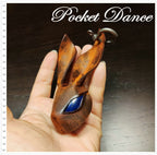 Handmade Leather Rabbit Keychain: Royal Blue Stone Eyes